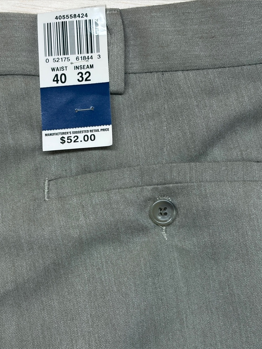 NWT Dockers Mens Dress Casual Pleated Pants Gray Size 40x32 Cuffed Hem - Picture 7 of 7